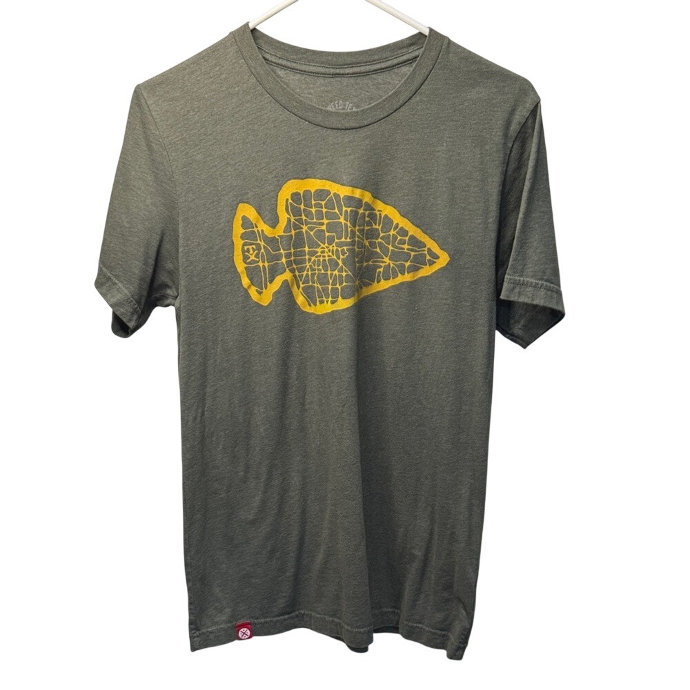 Tumbleweed TexStyles Womens Texas Arrowhead Graphic Tee Olive Green Size M‎